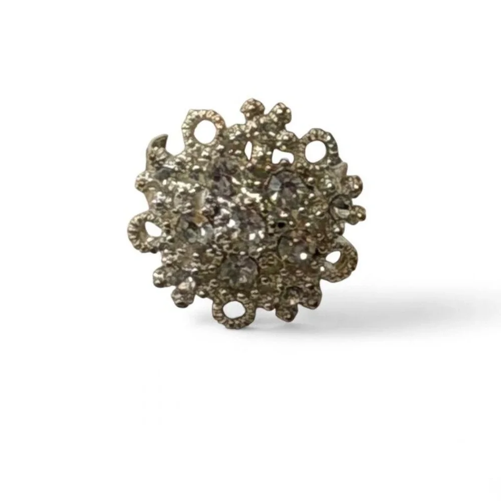 Vintage Silver Tone Costume‎ Cocktail Ring